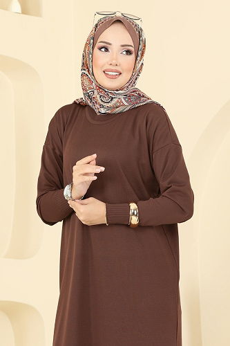 moda selvim Tunic 5006KLN570 Brown - Thumbnail