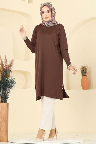 moda selvim Tunic 5006KLN570 Brown - Thumbnail