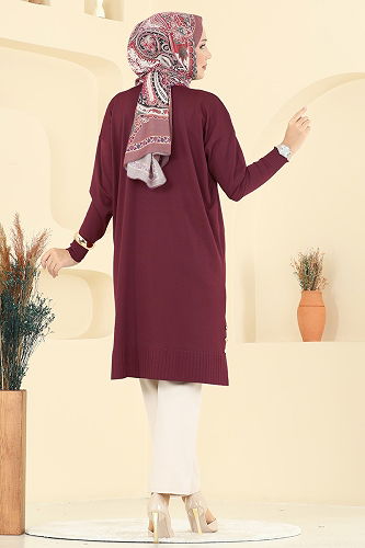 moda selvim بلوز خمري 5006KLN570 - Thumbnail