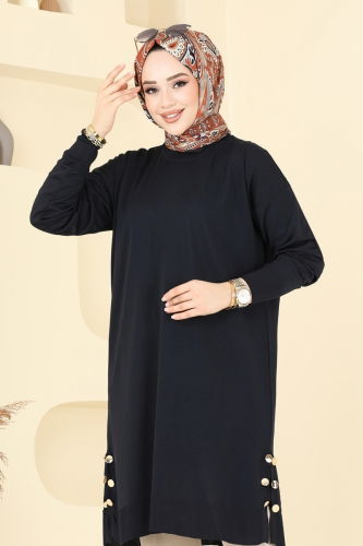 moda selvim Tunic 5006KLN570 Dark Navy Blue - Thumbnail