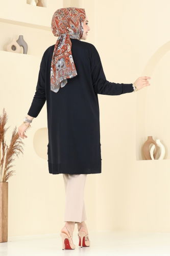 moda selvim Tunic 5006KLN570 Dark Navy Blue - Thumbnail