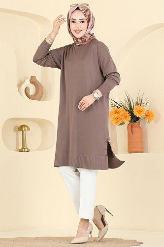 moda selvim بلوز بيج غامق 5006KLN570 - Thumbnail