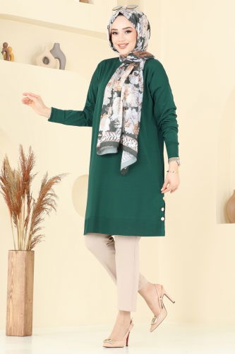 moda selvim بلوز زيتي 5006KLN570 - Thumbnail