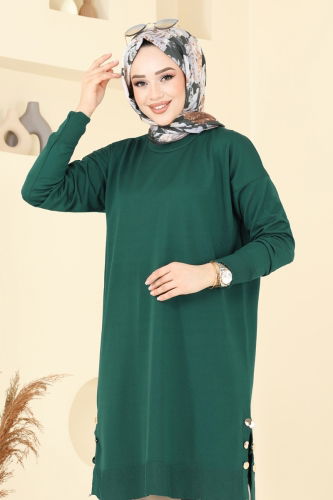 moda selvim بلوز زيتي 5006KLN570 - Thumbnail