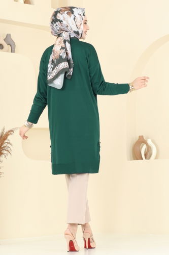 moda selvim بلوز زيتي 5006KLN570 - Thumbnail