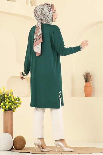 moda selvim بلوز زيتي 5006KLN570 - Thumbnail