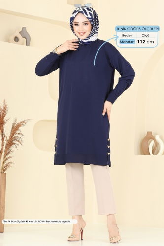 moda selvim Tunic 5006KLN570 Navy Blue - Thumbnail