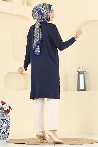 moda selvim Tunic 5006KLN570 Navy Blue - Thumbnail