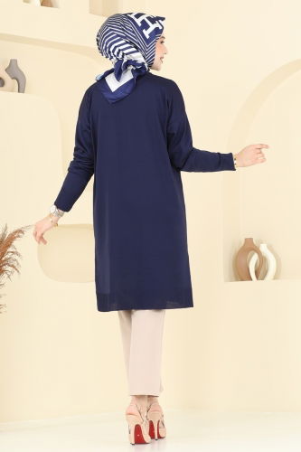 moda selvim بلوز كحلي 5006KLN570 - Thumbnail