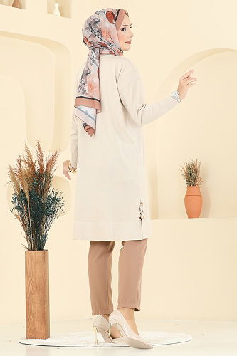 moda selvim بلوز بيج 5006KLN570 - Thumbnail