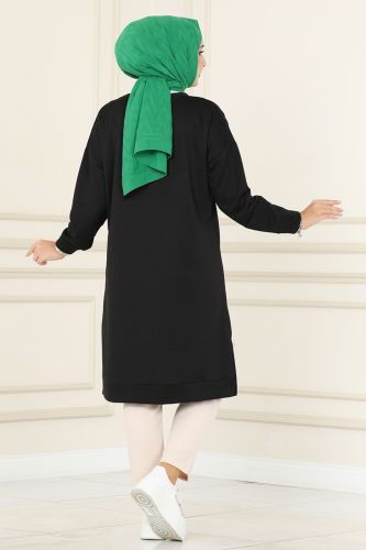 moda selvim Tunic 5019UZ662 Black - Thumbnail