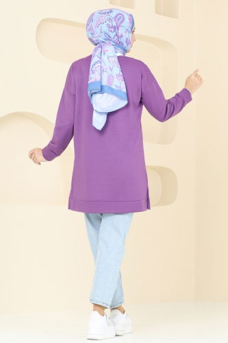 moda selvim Tunic 5020UZ662 Dark Lilac - Thumbnail