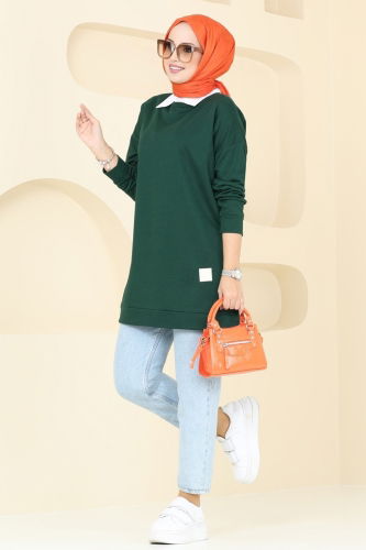 moda selvim Tunic 5020UZ662 Emerald - Thumbnail