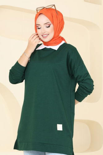 moda selvim Tunic 5020UZ662 Emerald - Thumbnail