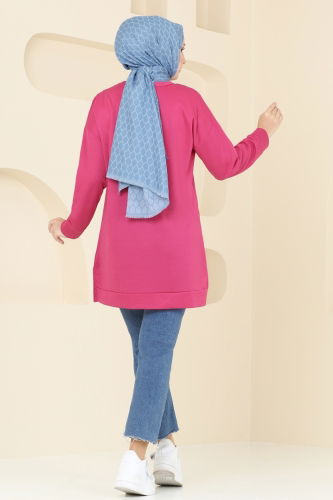 moda selvim Tunic 5020UZ662 Fuchsia - Thumbnail