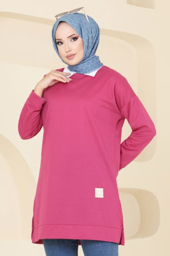 moda selvim Tunic 5020UZ662 Fuchsia - Thumbnail