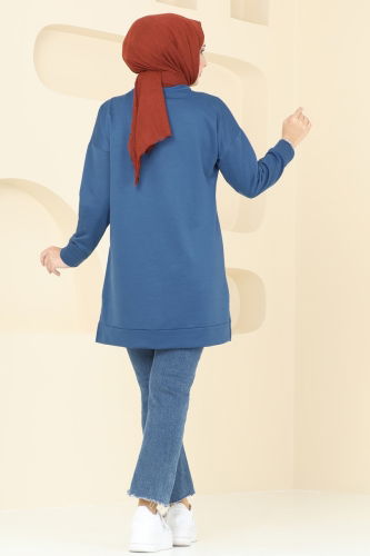 moda selvim Tunic 5020UZ662 Indigo - Thumbnail