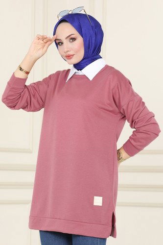 moda selvim بلوز وردي 5020UZ662 - Thumbnail