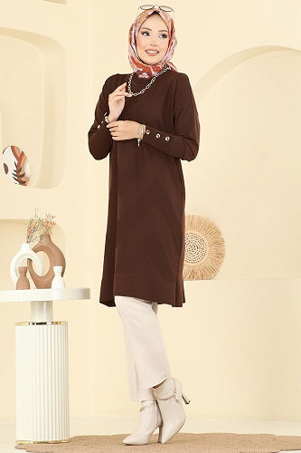 moda selvim Tunic 5021KLN570 Brown - Thumbnail