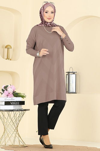 moda selvim بلوز بيج غامق 5021KLN570 - Thumbnail