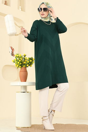 moda selvim Tunic 5021KLN570 Emerald - Thumbnail
