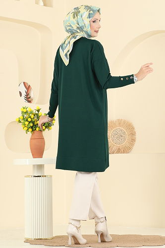 moda selvim بلوز زيتي 5021KLN570 - Thumbnail