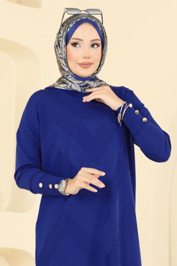 Modaselvim تونيكات بلوز نيلي 5021KLN570