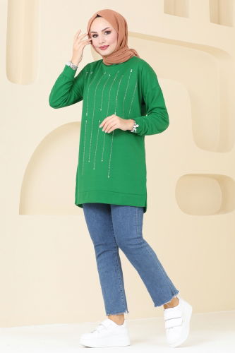 moda selvim Tunic 5029UZ662 Benetton Green - Thumbnail