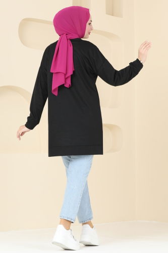 moda selvim Tunic 5029UZ662 Black - Thumbnail