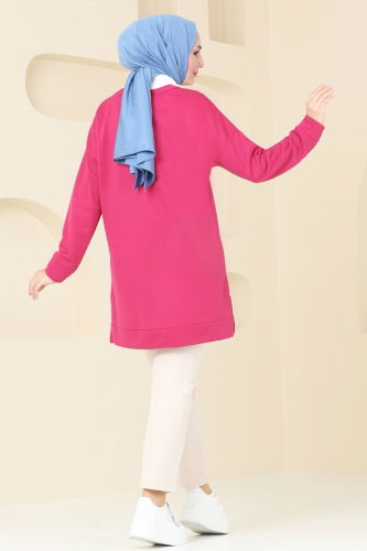 moda selvim Tunic 5033UZ662 Fuchsia - Thumbnail