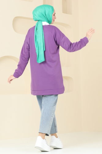 moda selvim Tunic 5033UZ662 Lilac - Thumbnail