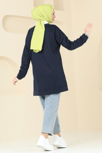 moda selvim Tunic 5033UZ662 Navy Blue - Thumbnail