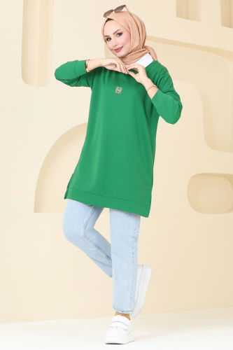 moda selvim Tunic 5034UZ662 Benetton Green - Thumbnail