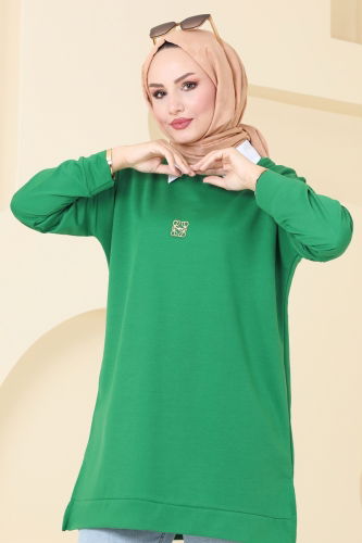 moda selvim Tunic 5034UZ662 Benetton Green - Thumbnail