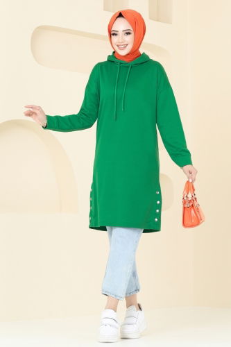 moda selvim Tunic 5047UZ662 Benetton Green - Thumbnail