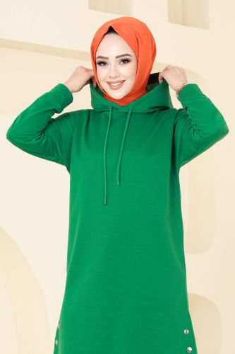 moda selvim Tunic 5047UZ662 Benetton Green - Thumbnail