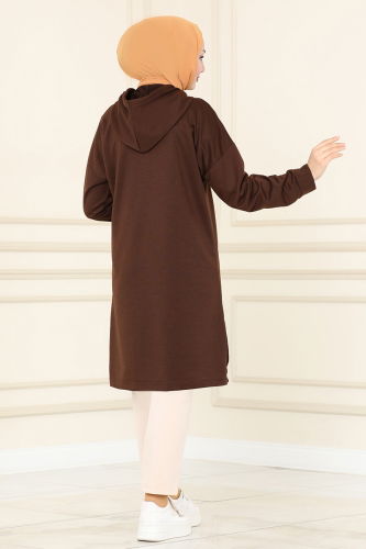 moda selvim Tunic 5047UZ662 Bitter Brown - Thumbnail