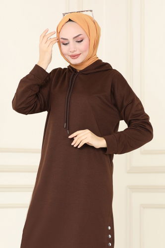 moda selvim Tunic 5047UZ662 Bitter Brown - Thumbnail