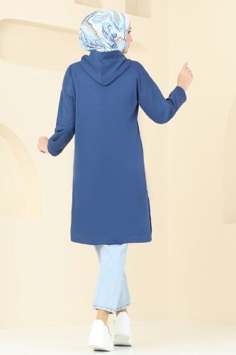 moda selvim Tunic 5047UZ662 Indigo - Thumbnail