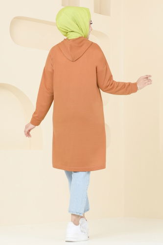 moda selvim Tunic 5047UZ662 Latte - Thumbnail