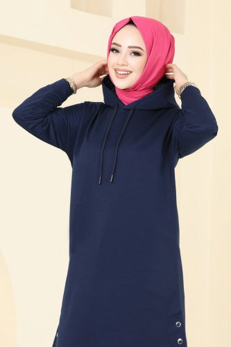 moda selvim Tunic 5047UZ662 Navy Blue - Thumbnail