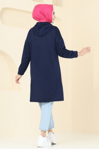 moda selvim Tunic 5047UZ662 Navy Blue - Thumbnail