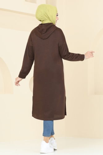 moda selvim Tunic 5053UZ662 Brown - Thumbnail