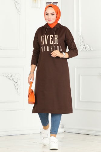 moda selvim Tunic 5053UZ662 Brown & Vision - Thumbnail