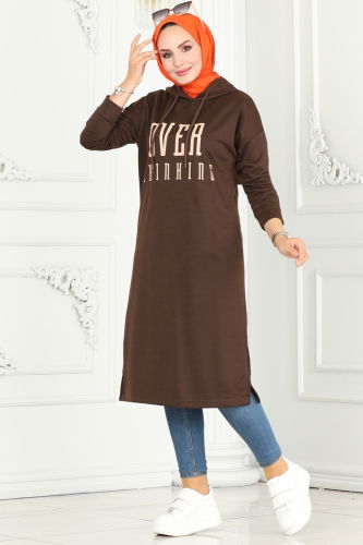 moda selvim Tunic 5053UZ662 Brown & Vision - Thumbnail