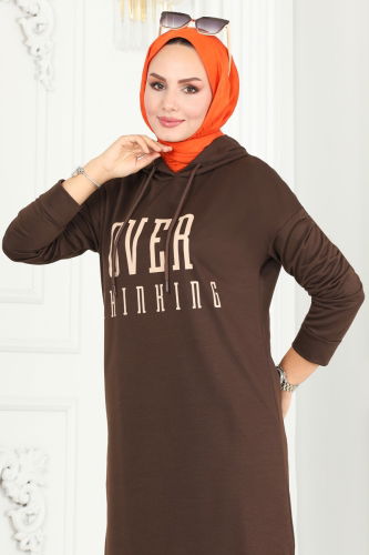 moda selvim Tunic 5053UZ662 Brown & Vision - Thumbnail