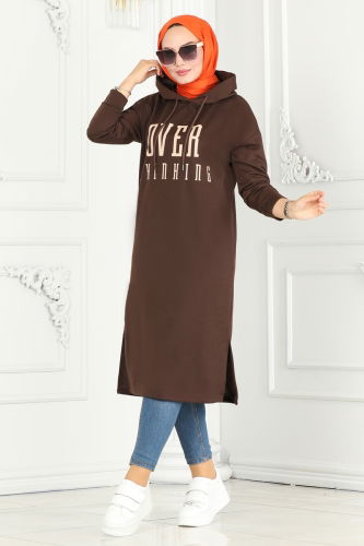 moda selvim Tunic 5053UZ662 Brown & Vision - Thumbnail