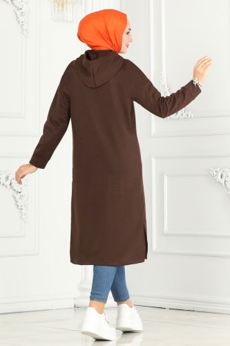 moda selvim Tunic 5053UZ662 Brown & Vision - Thumbnail