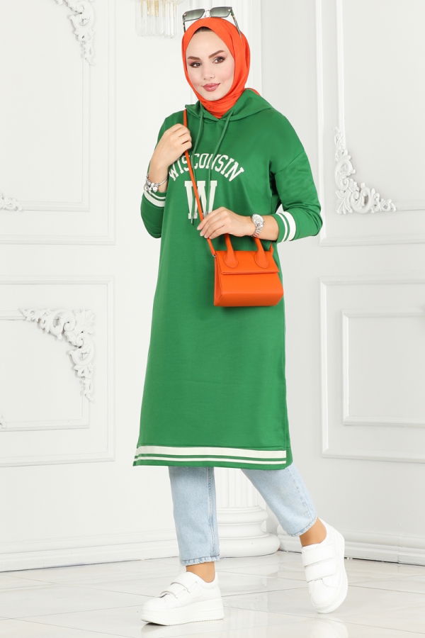 Modaselvim Tunic Tunic 5065UZ662 Benetton Green & Ecru