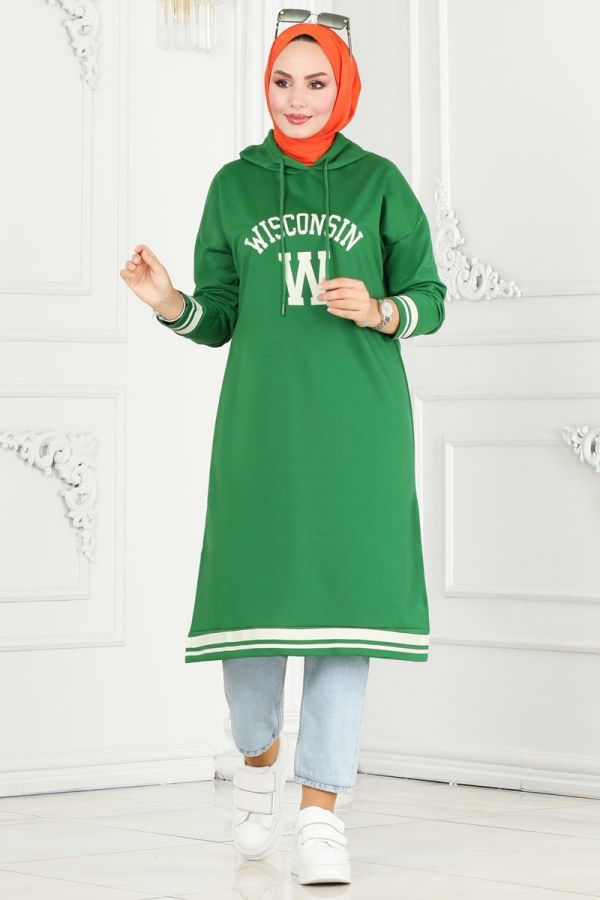 Tunic 5065UZ662 Benetton Green & Ecru - 1